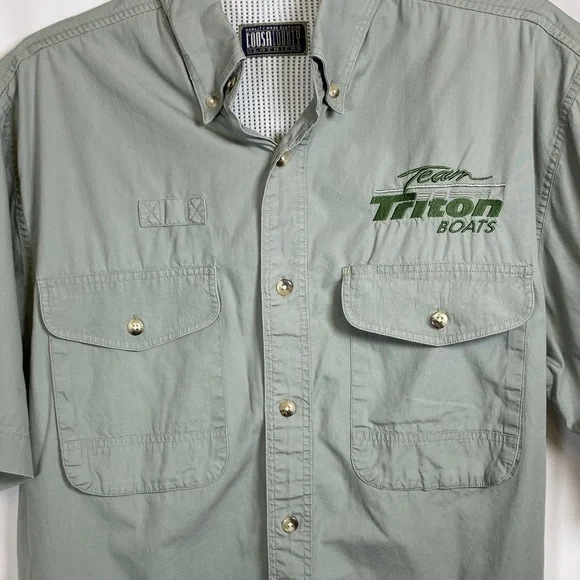 2/$15 Coosa County Clothier Team Triton Boats Vented Fishing Button Down - Picture 4 of 12